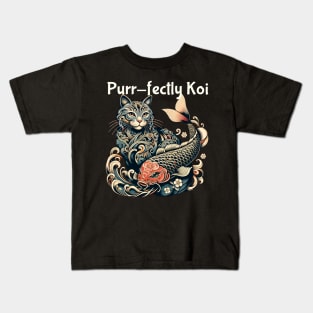 purrfect koi cat Kids T-Shirt